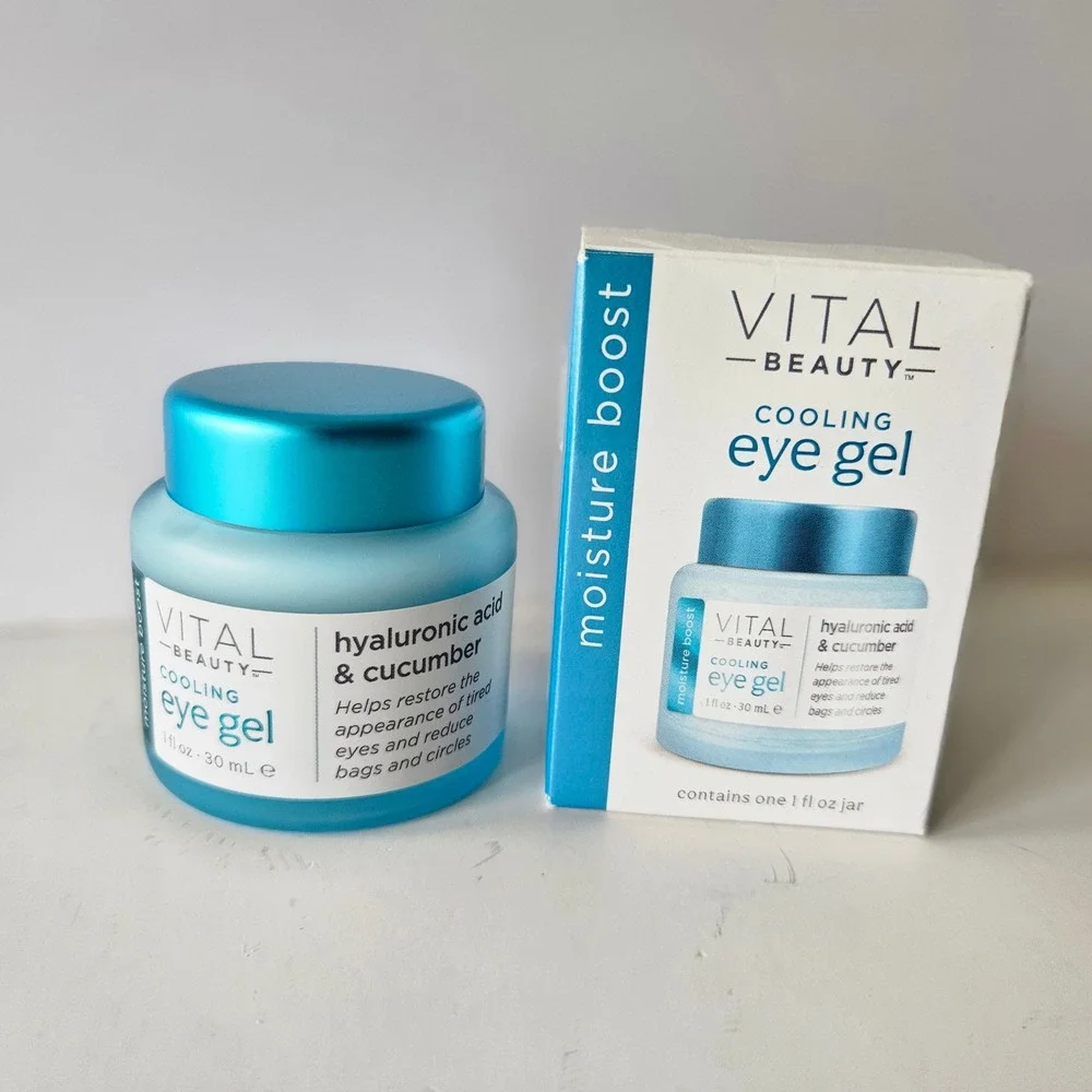 Cooling Eye Gel Vital Beauty - NEW 1oz - Hyaluronic Acid Cucumber Moisture Boost